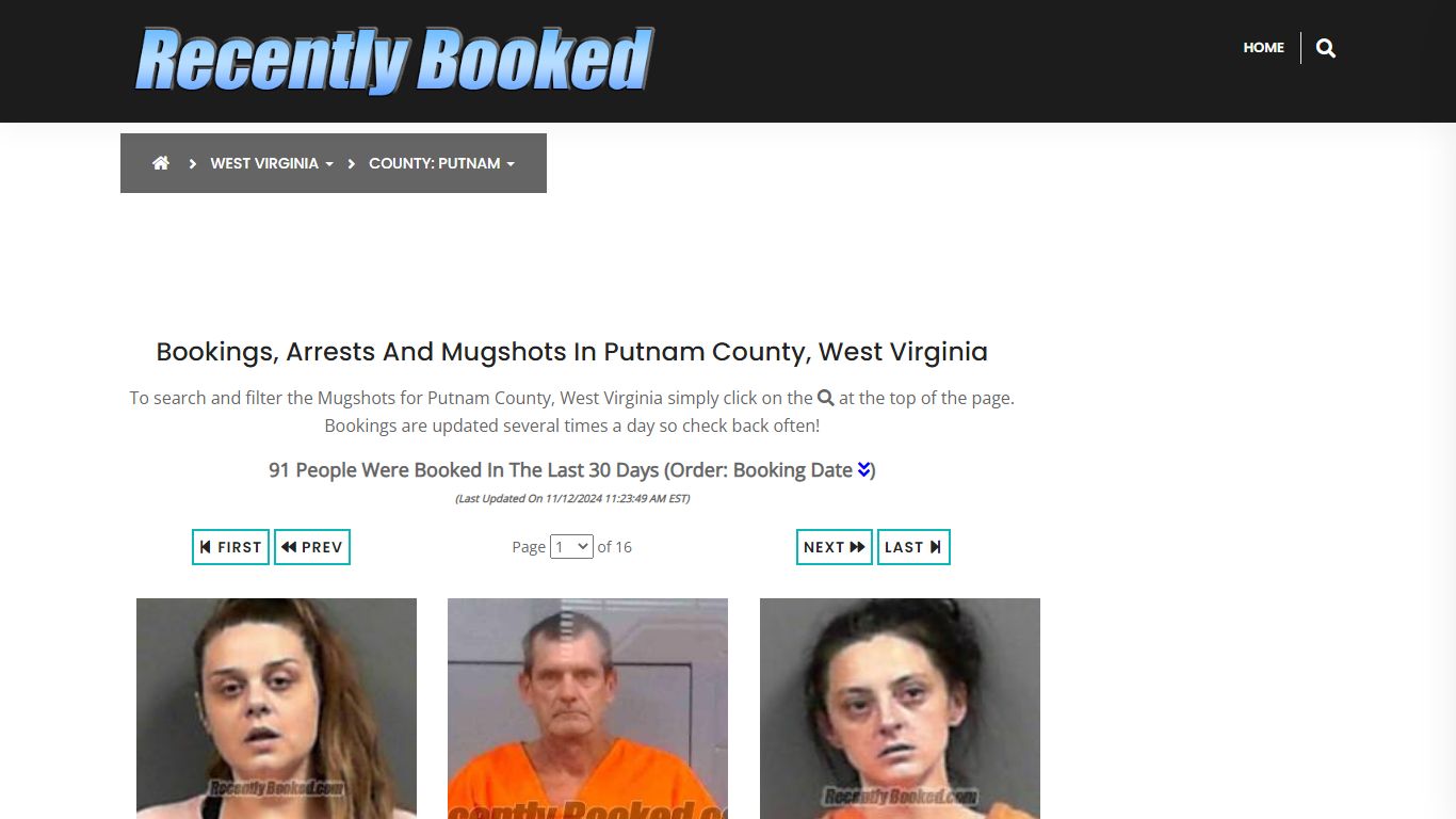 Bookings, Arrests and Mugshots in Putnam County, West Virginia